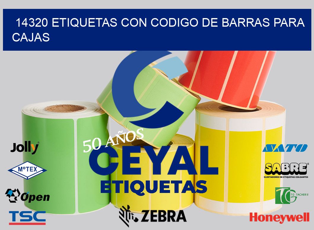14320 ETIQUETAS CON CODIGO DE BARRAS PARA CAJAS