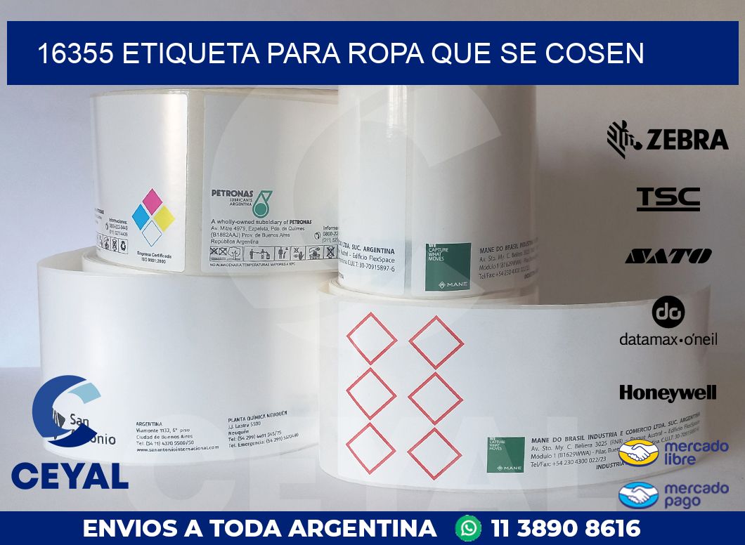 16355 ETIQUETA PARA ROPA QUE SE COSEN
