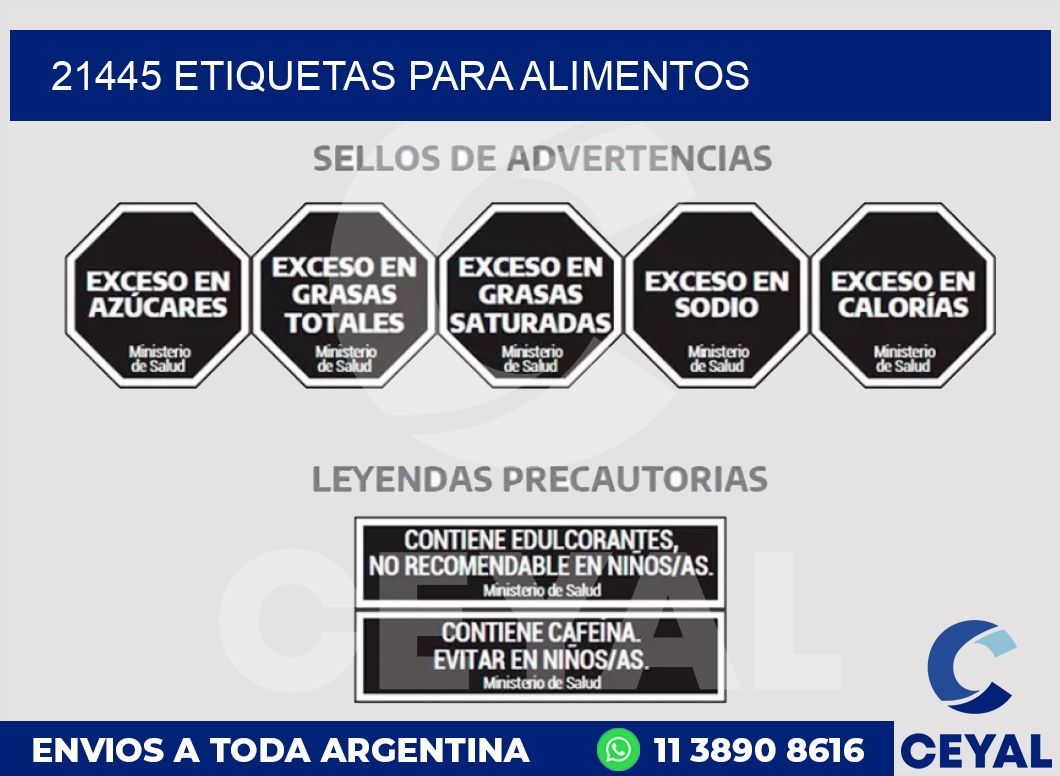 21445 ETIQUETAS PARA ALIMENTOS