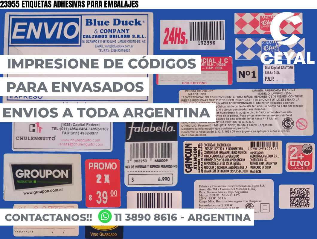 23955 ETIQUETAS ADHESIVAS PARA EMBALAJES