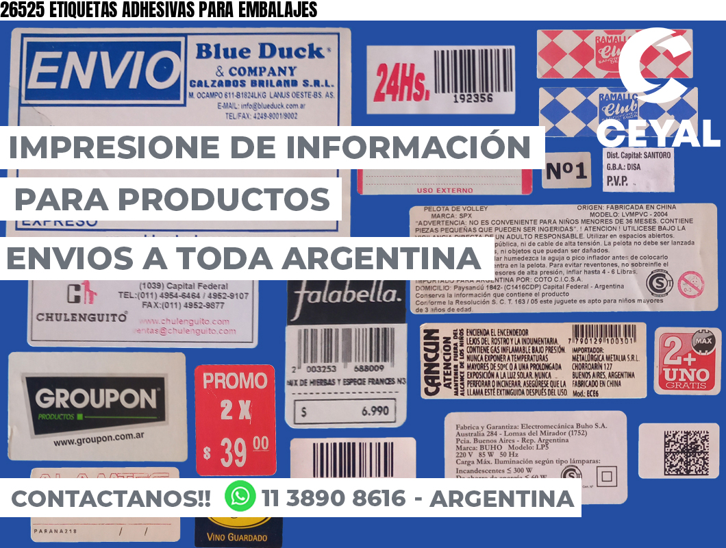 26525 ETIQUETAS ADHESIVAS PARA EMBALAJES