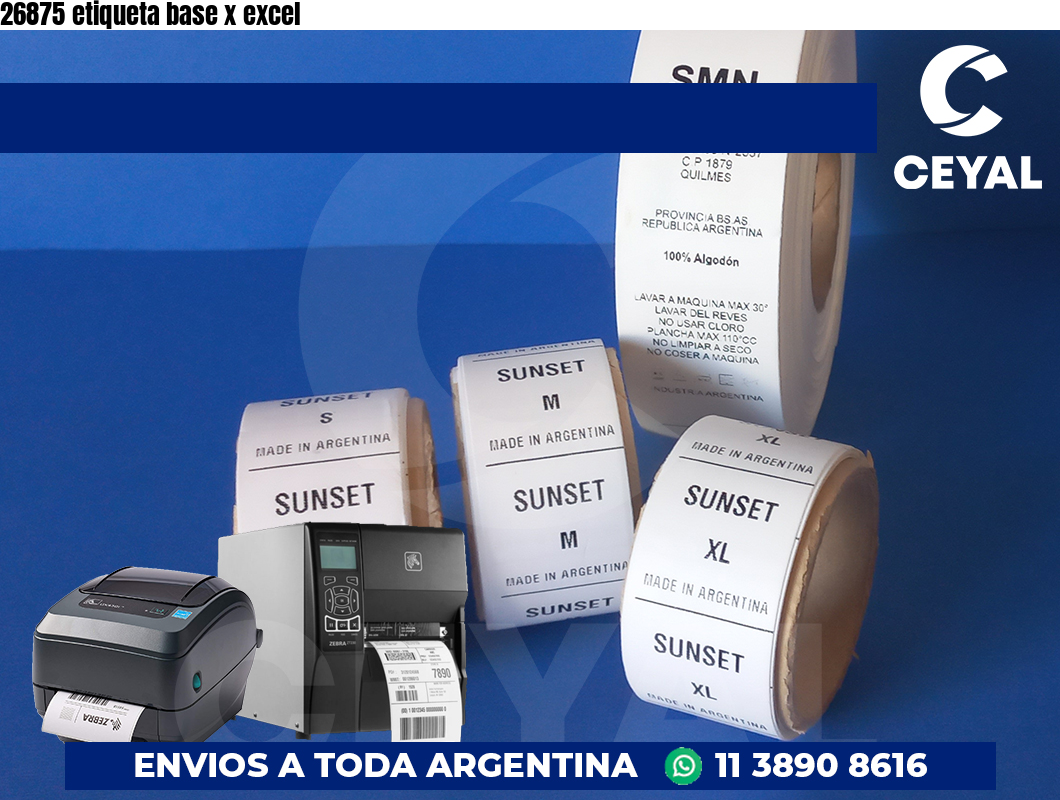 26875 etiqueta base x excel