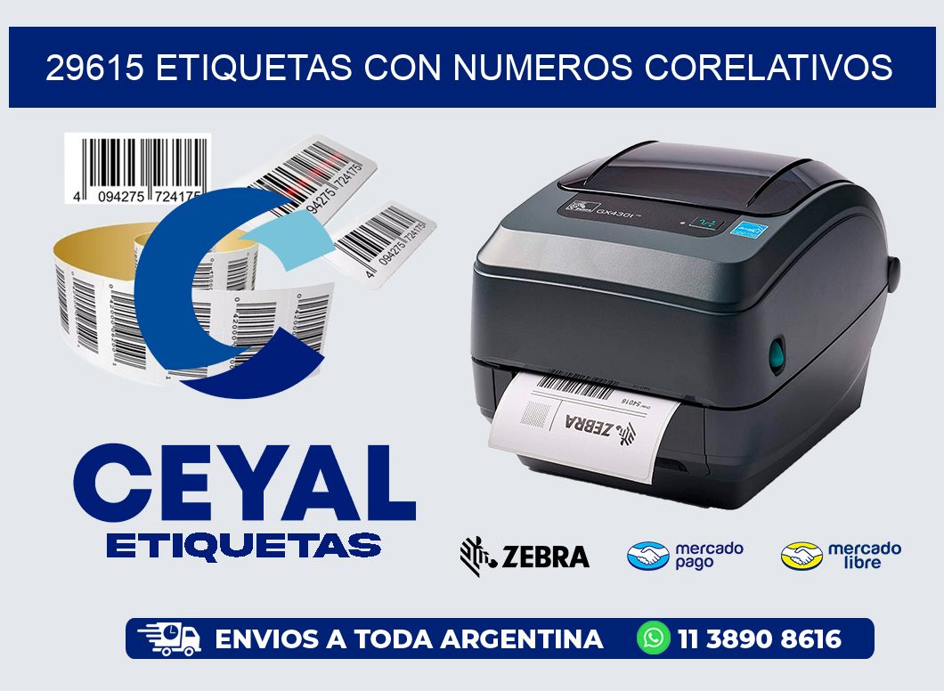 29615 etiquetas con numeros corelativos