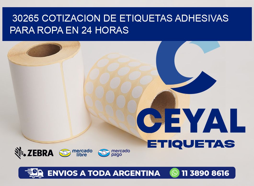 30265 COTIZACION DE ETIQUETAS ADHESIVAS PARA ROPA EN 24 HORAS