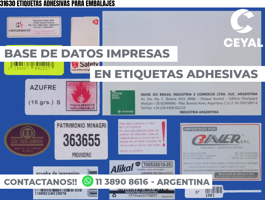31630 ETIQUETAS ADHESIVAS PARA EMBALAJES