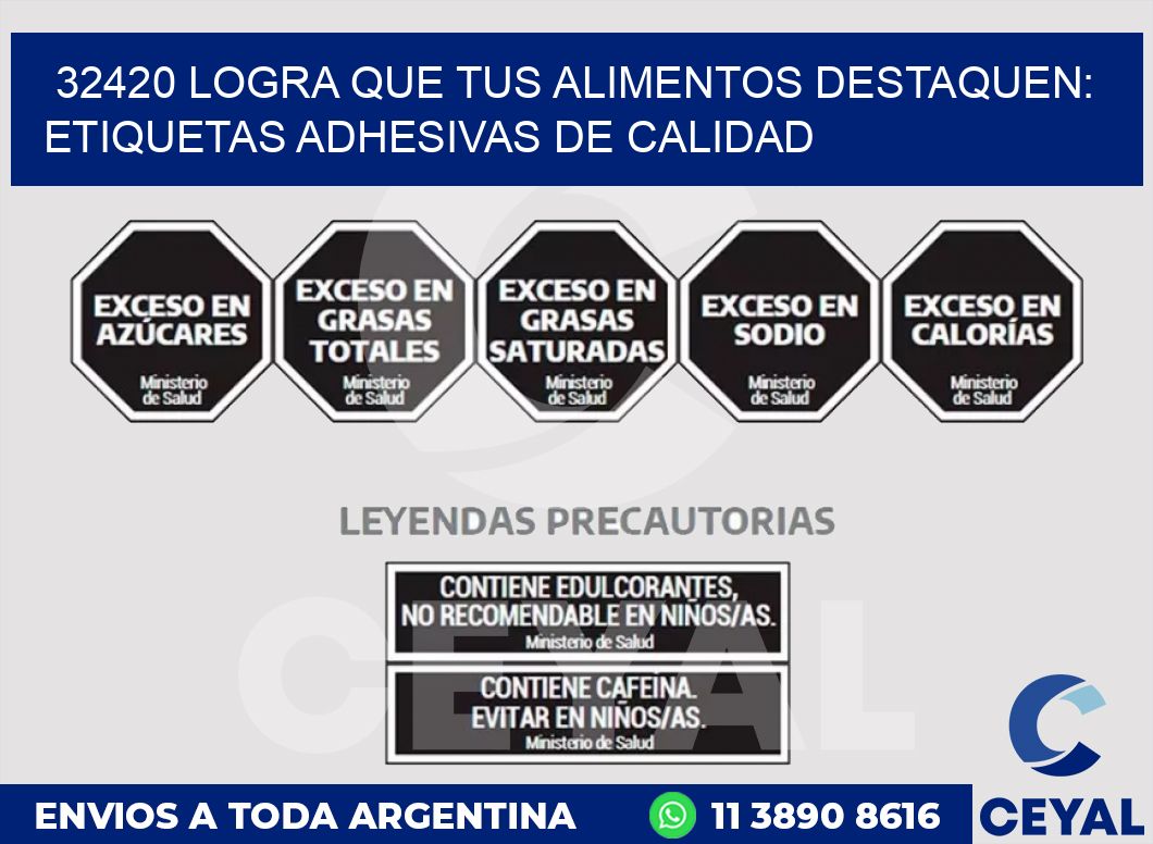 32420 LOGRA QUE TUS ALIMENTOS DESTAQUEN: ETIQUETAS ADHESIVAS DE CALIDAD
