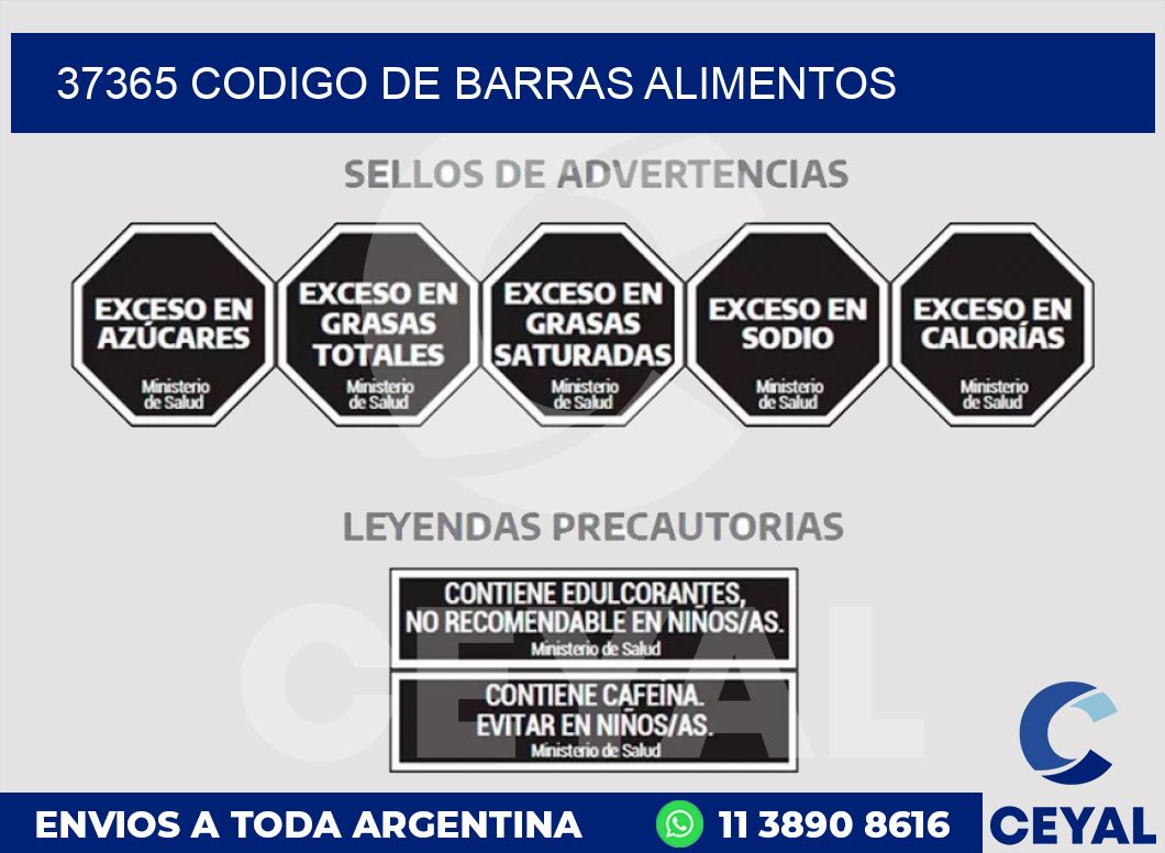 37365 CODIGO DE BARRAS ALIMENTOS
