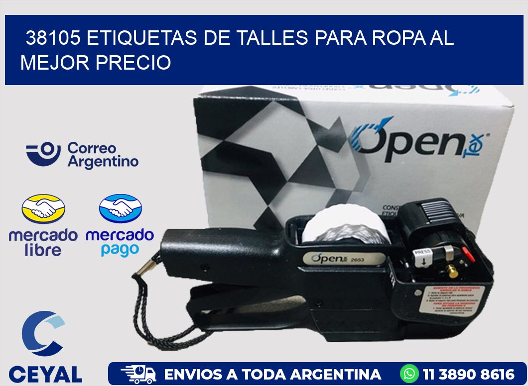 38105 ETIQUETAS DE TALLES PARA ROPA AL MEJOR PRECIO