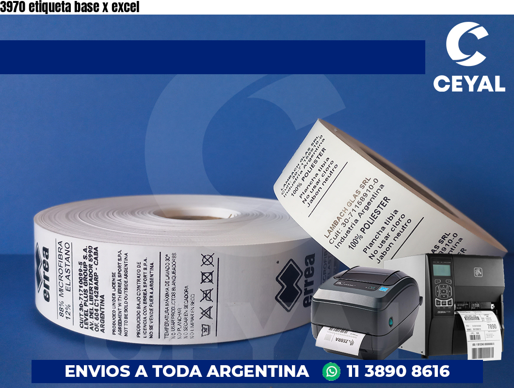 3970 etiqueta base x excel
