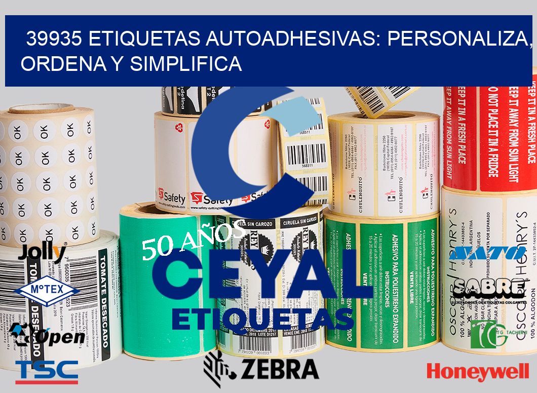 39935 Etiquetas Autoadhesivas: Personaliza, Ordena y Simplifica