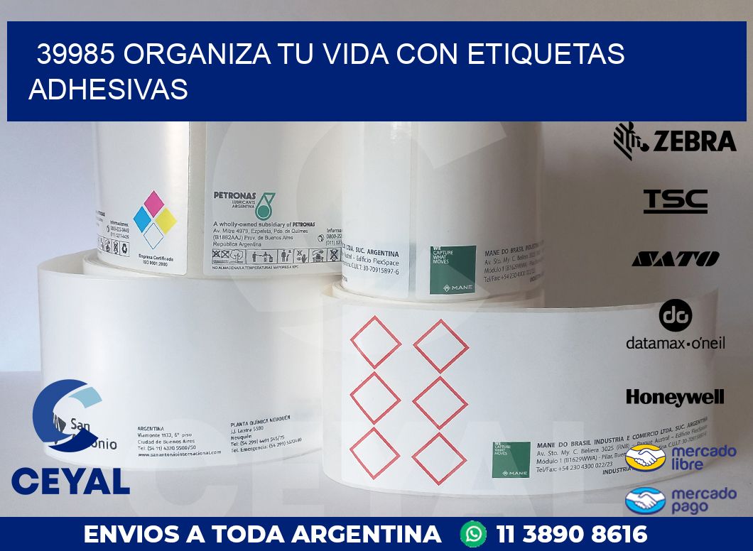 39985 ORGANIZA TU VIDA CON ETIQUETAS ADHESIVAS