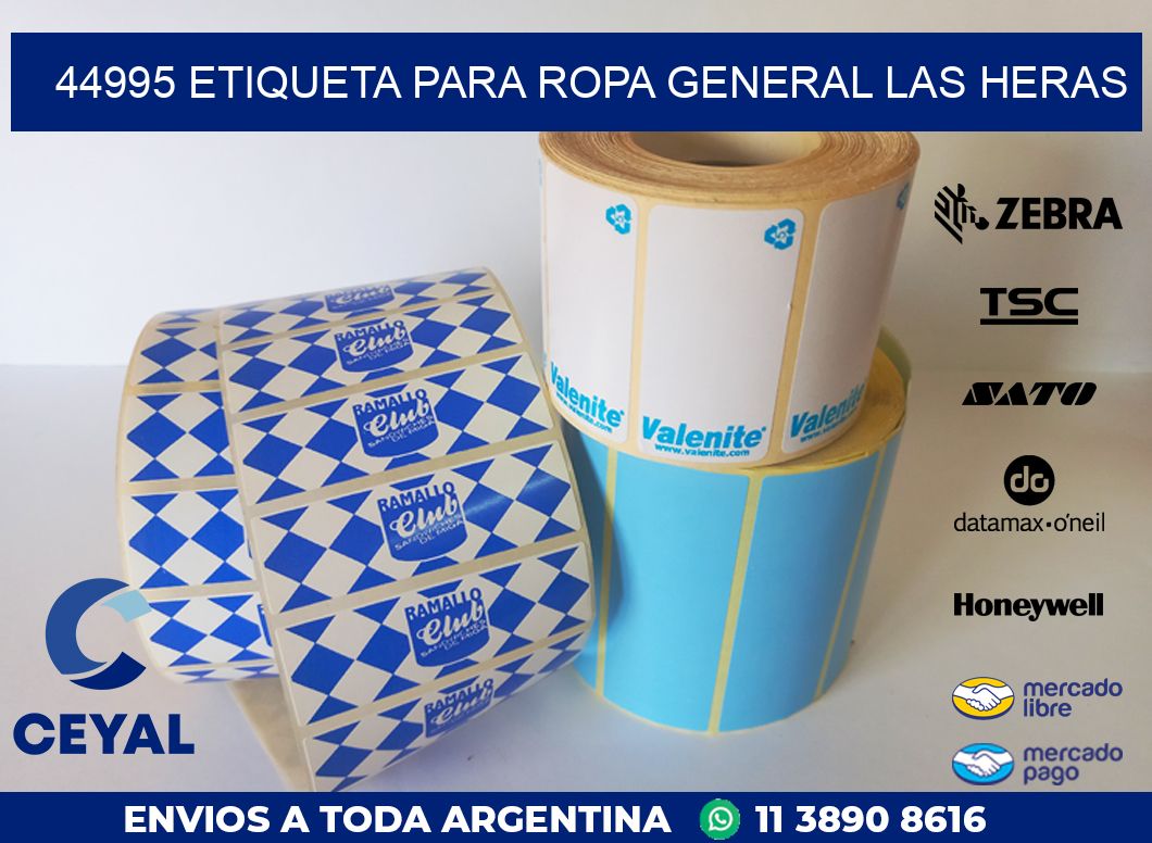 44995 ETIQUETA PARA ROPA GENERAL LAS HERAS