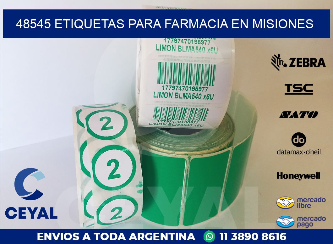48545 ETIQUETAS PARA FARMACIA EN MISIONES