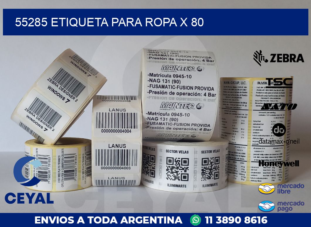 55285 ETIQUETA PARA ROPA X 80