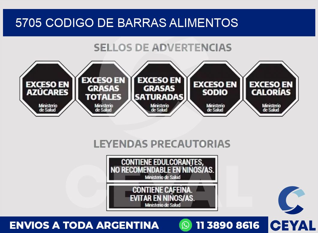 5705 CODIGO DE BARRAS ALIMENTOS