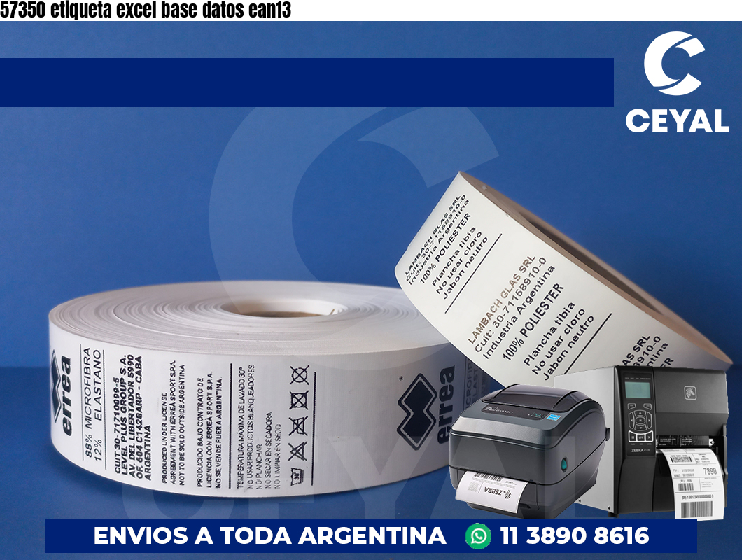 57350 etiqueta excel base datos ean13