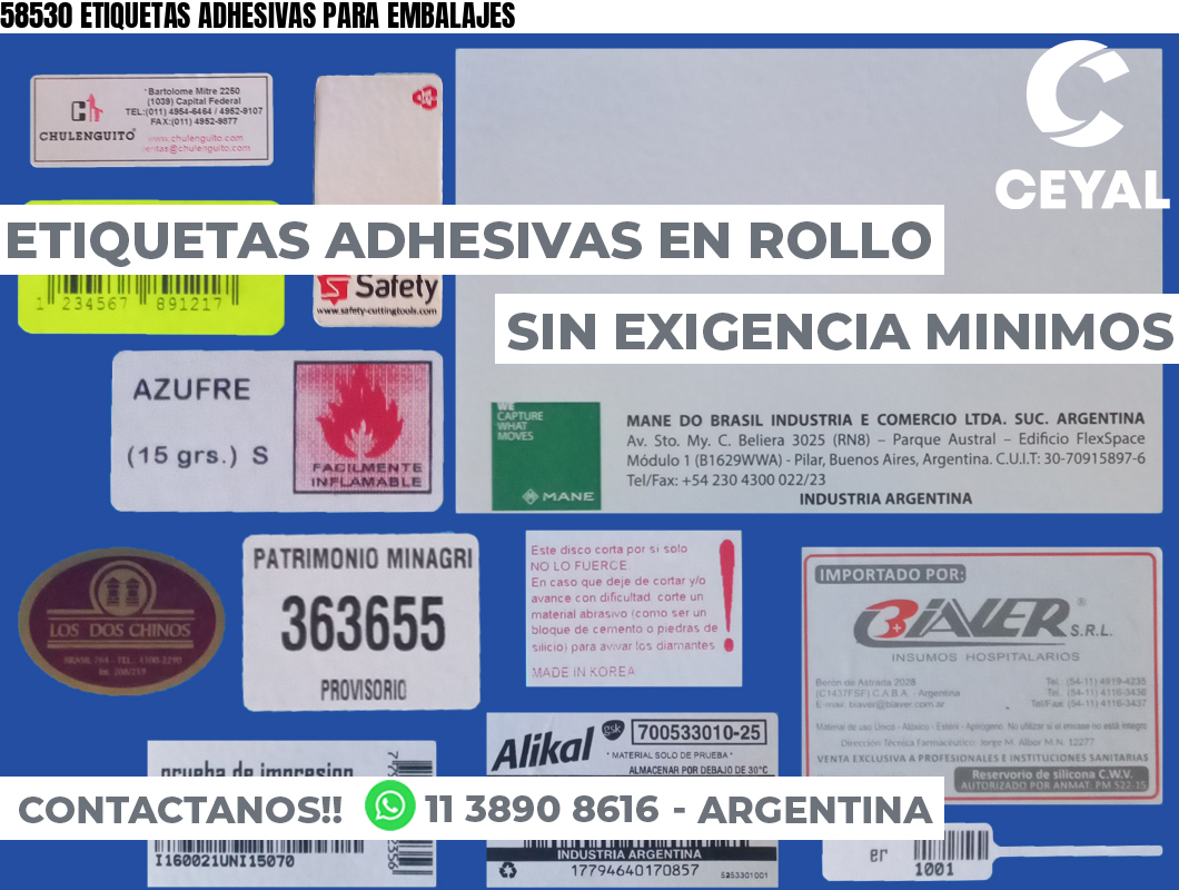 58530 ETIQUETAS ADHESIVAS PARA EMBALAJES