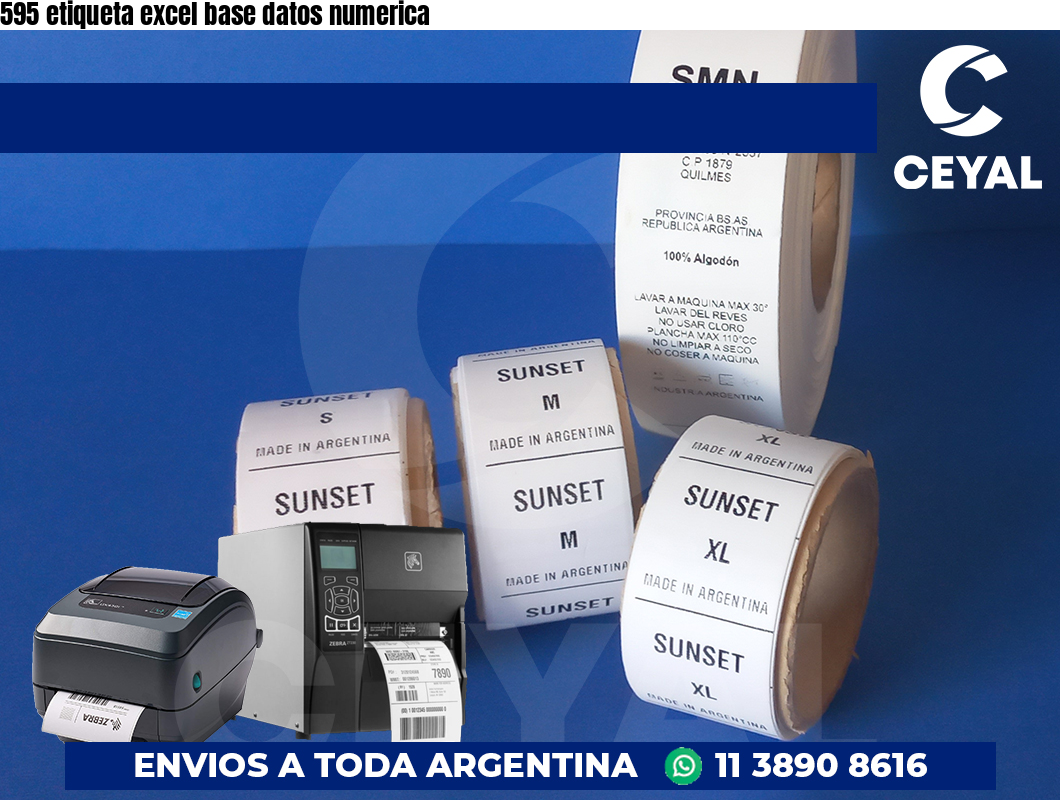 595 etiqueta excel base datos numerica