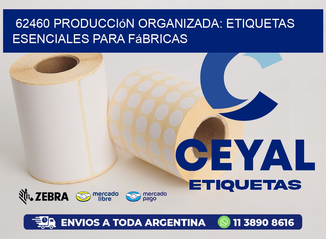 62460 Producción Organizada: Etiquetas Esenciales para Fábricas