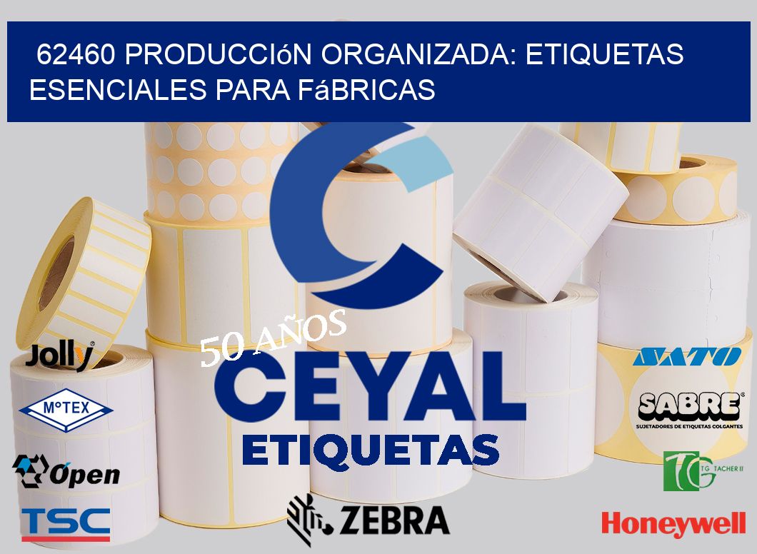 62460 Producción Organizada: Etiquetas Esenciales para Fábricas