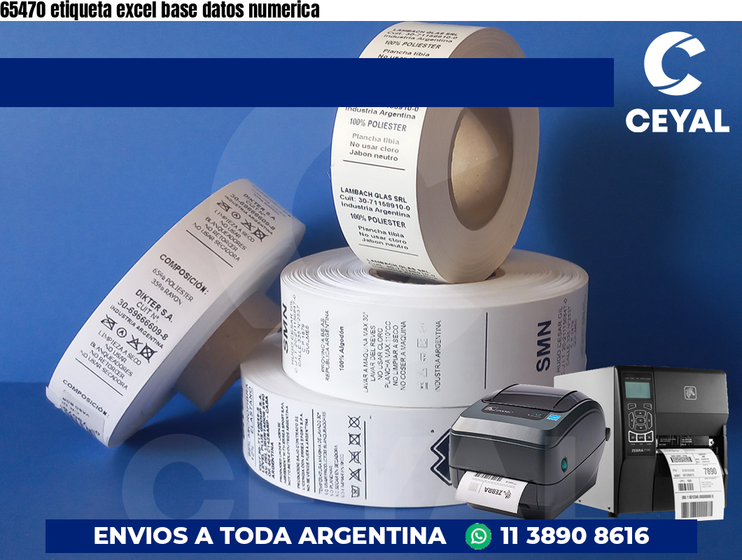 65470 etiqueta excel base datos numerica