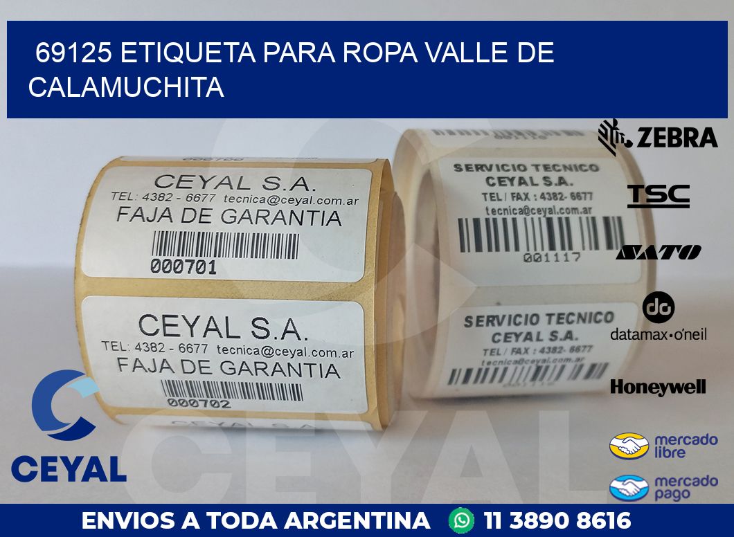 69125 ETIQUETA PARA ROPA VALLE DE CALAMUCHITA