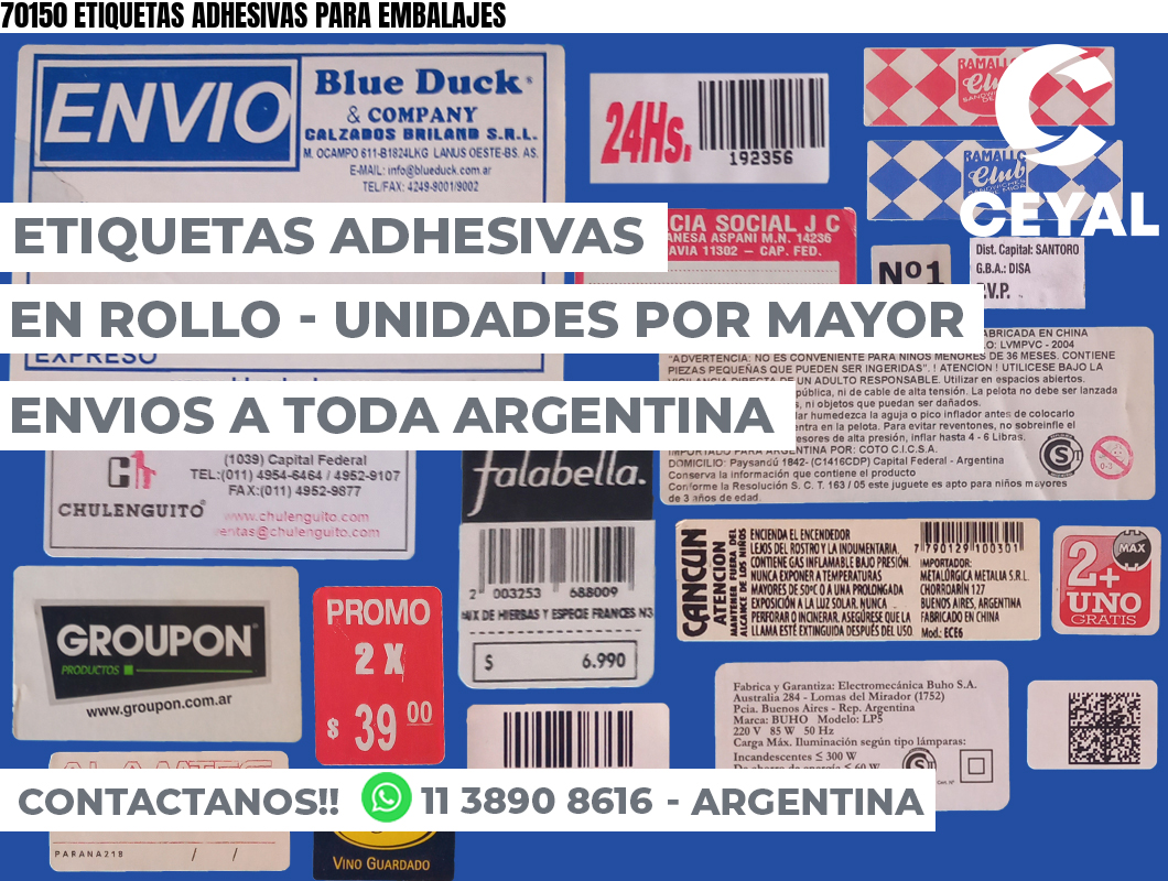 70150 ETIQUETAS ADHESIVAS PARA EMBALAJES