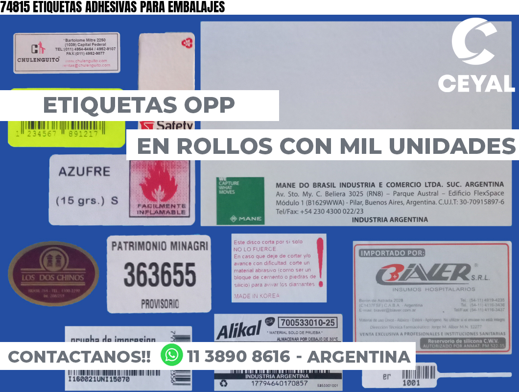 74815 ETIQUETAS ADHESIVAS PARA EMBALAJES