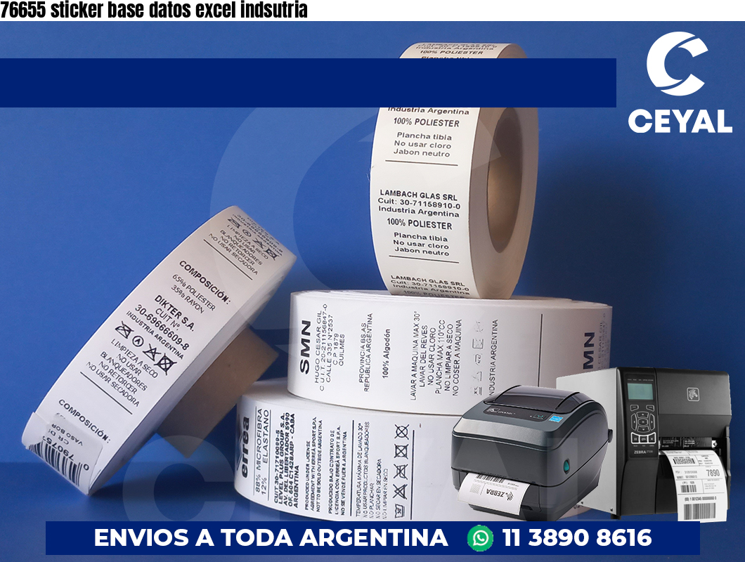 76655 sticker base datos excel indsutria