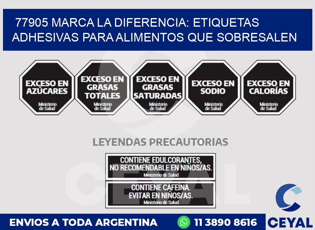77905 MARCA LA DIFERENCIA: ETIQUETAS ADHESIVAS PARA ALIMENTOS QUE SOBRESALEN