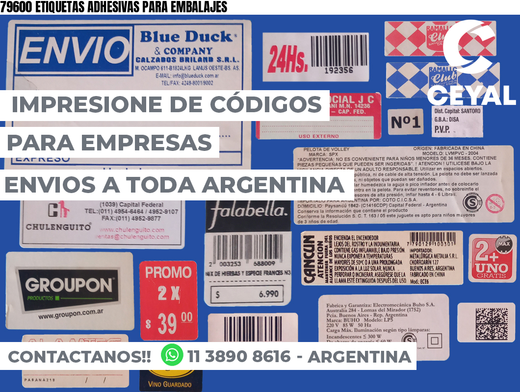 79600 ETIQUETAS ADHESIVAS PARA EMBALAJES