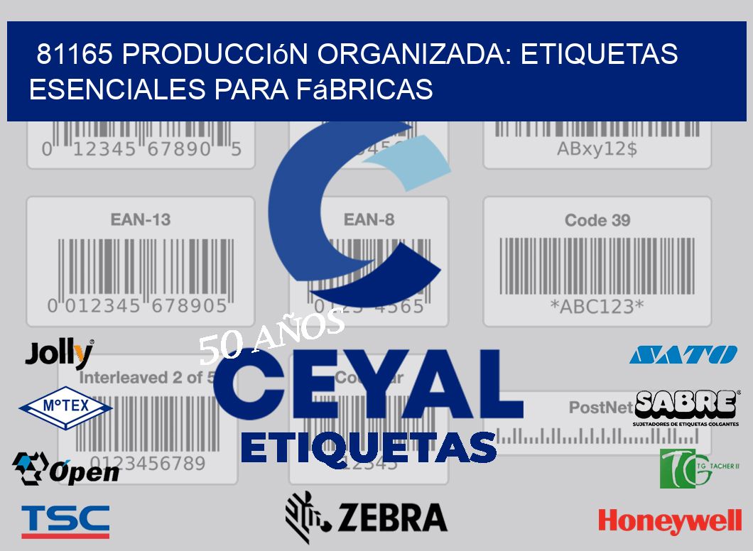 81165 Producción Organizada: Etiquetas Esenciales para Fábricas