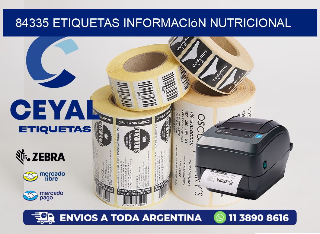 84335 etiquetas Información nutricional