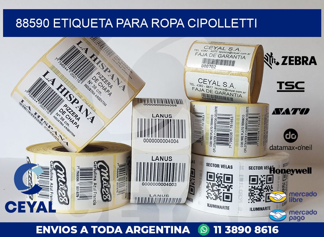 88590 ETIQUETA PARA ROPA CIPOLLETTI