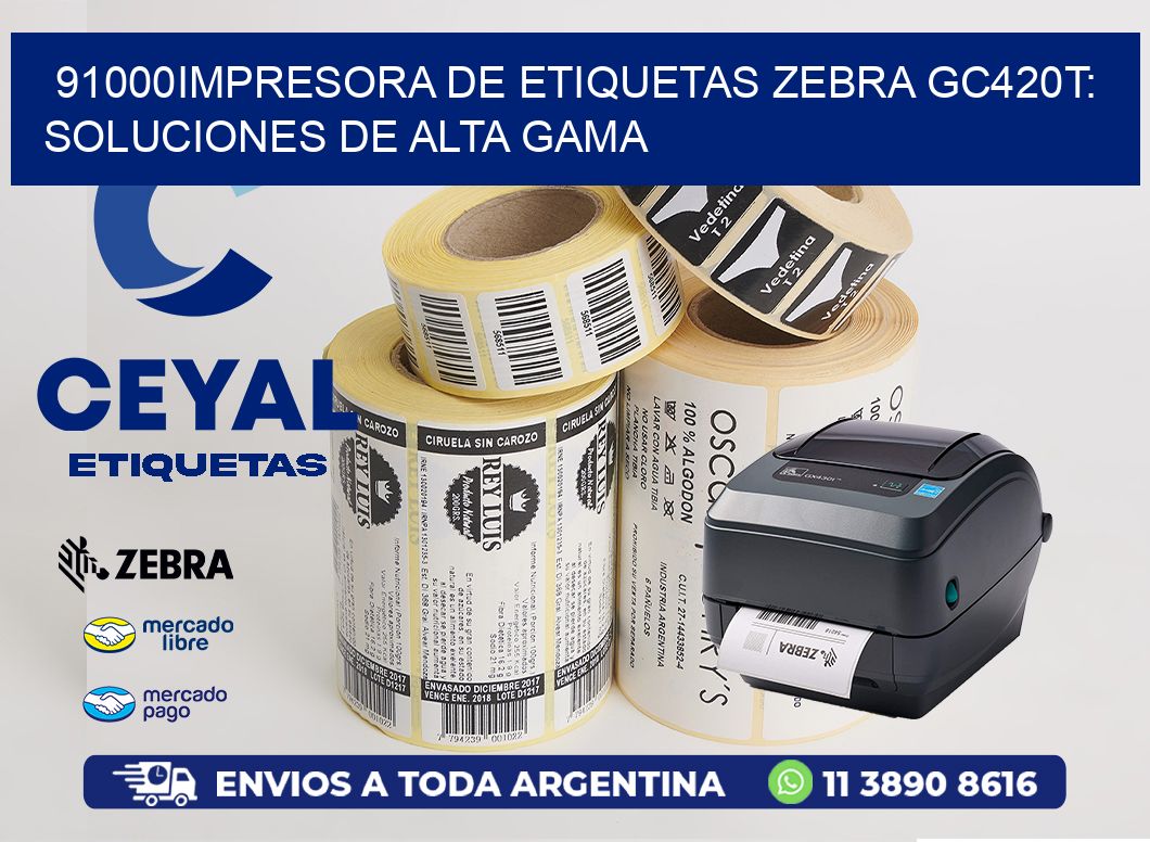 91000Impresora de Etiquetas Zebra GC420T: Soluciones de Alta Gama