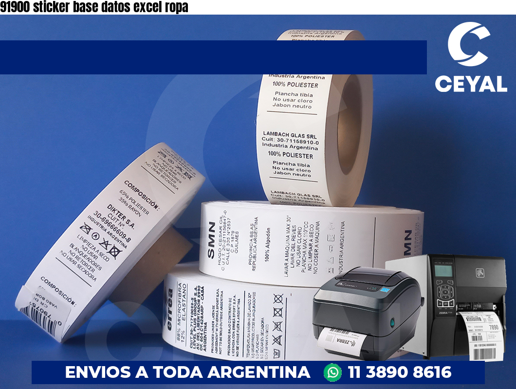 91900 sticker base datos excel ropa