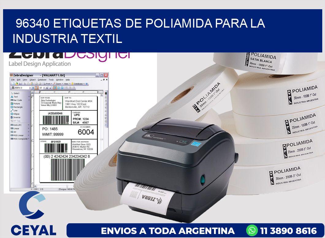96340 ETIQUETAS DE POLIAMIDA PARA LA INDUSTRIA TEXTIL