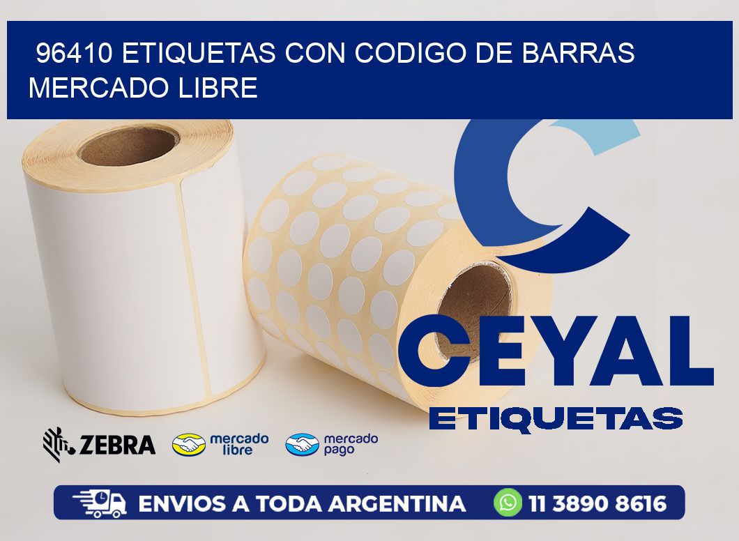 96410 ETIQUETAS CON CODIGO DE BARRAS MERCADO LIBRE