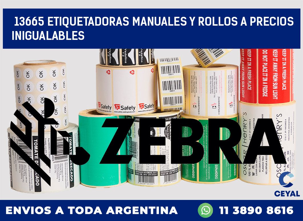 13665 ETIQUETADORAS MANUALES Y ROLLOS A PRECIOS INIGUALABLES