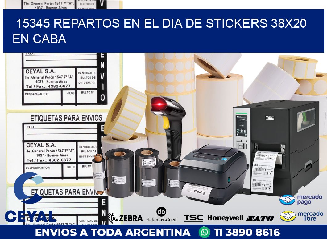 15345 REPARTOS EN EL DIA DE STICKERS 38X20 EN CABA