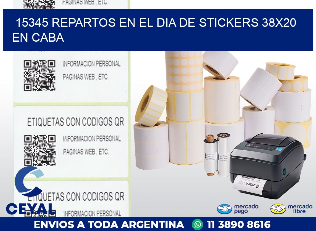 15345 REPARTOS EN EL DIA DE STICKERS 38X20 EN CABA
