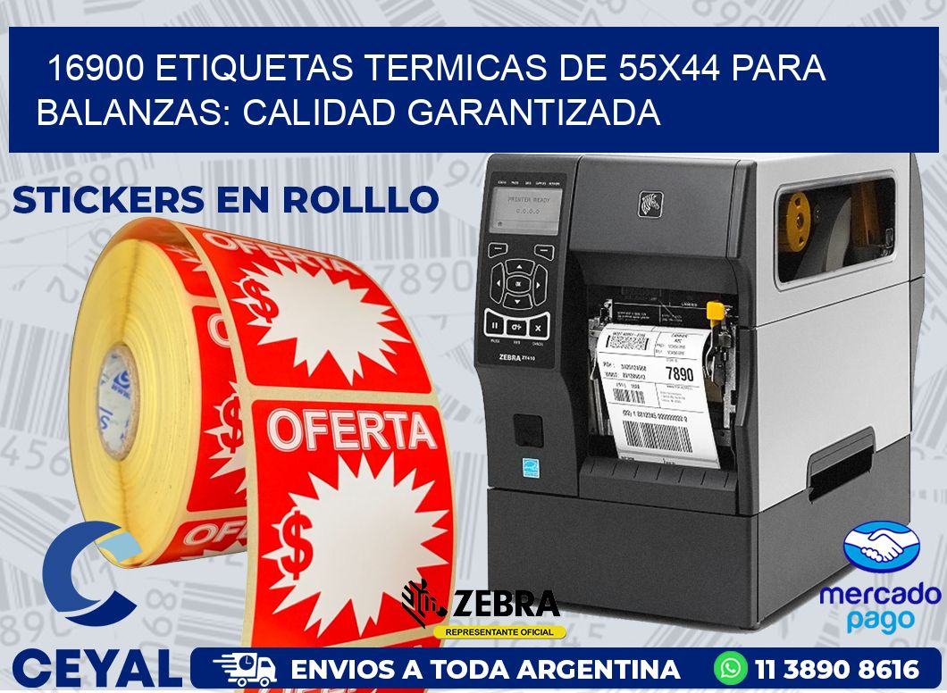 16900 ETIQUETAS TERMICAS DE 55X44 PARA BALANZAS: CALIDAD GARANTIZADA