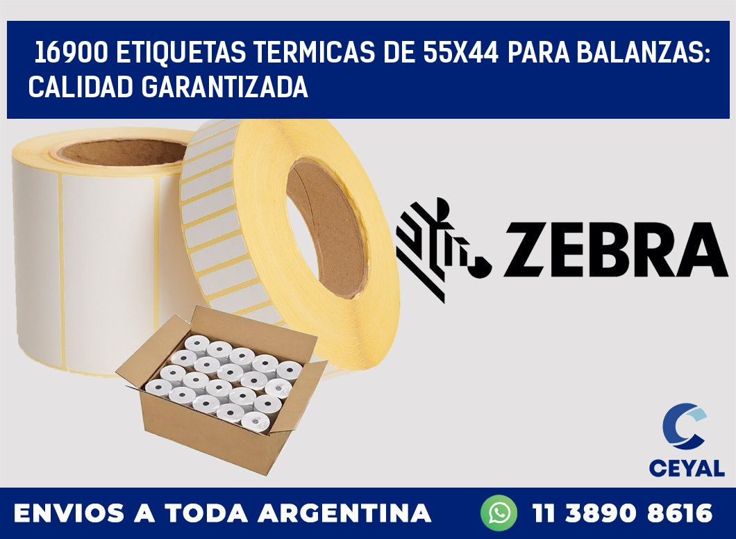 16900 ETIQUETAS TERMICAS DE 55X44 PARA BALANZAS: CALIDAD GARANTIZADA