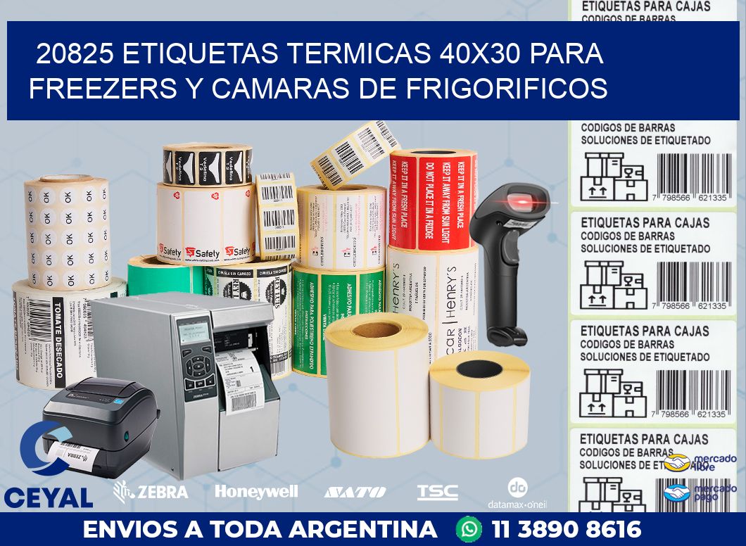 20825 ETIQUETAS TERMICAS 40X30 PARA FREEZERS Y CAMARAS DE FRIGORIFICOS