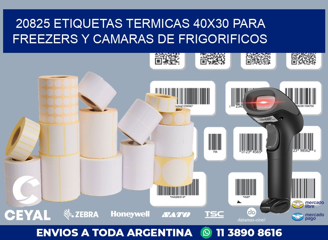 20825 ETIQUETAS TERMICAS 40X30 PARA FREEZERS Y CAMARAS DE FRIGORIFICOS