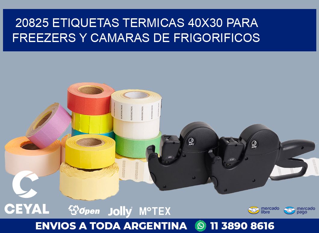 20825 ETIQUETAS TERMICAS 40X30 PARA FREEZERS Y CAMARAS DE FRIGORIFICOS