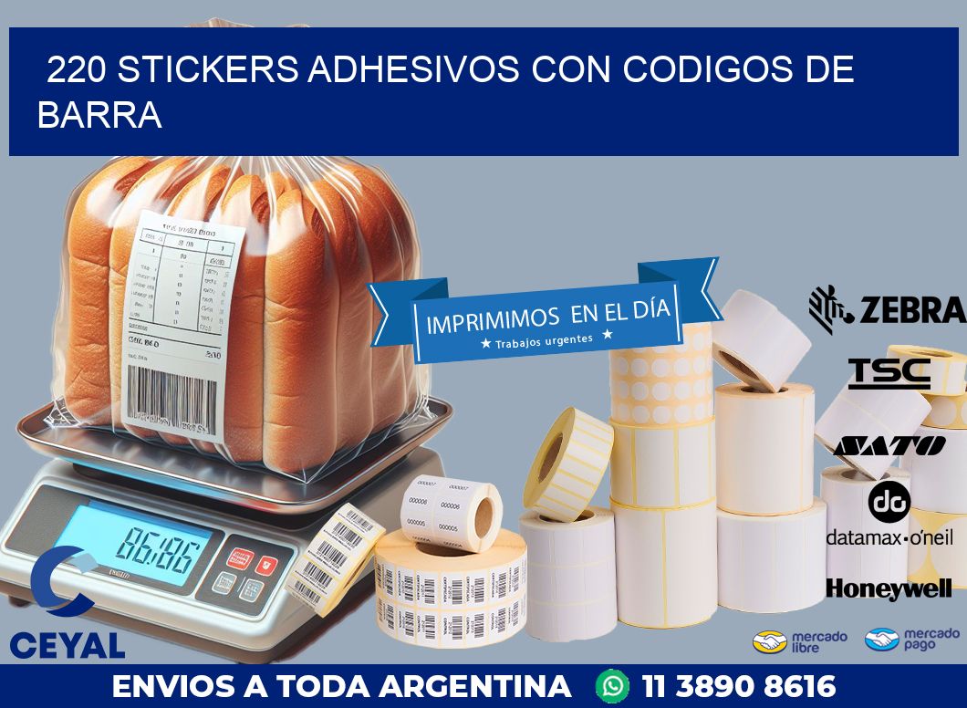 220 STICKERS ADHESIVOS CON CODIGOS DE BARRA