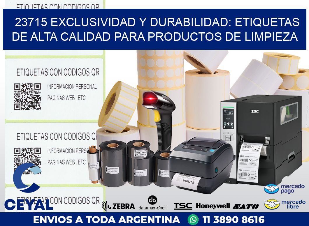 23715 EXCLUSIVIDAD Y DURABILIDAD: ETIQUETAS DE ALTA CALIDAD PARA PRODUCTOS DE LIMPIEZA