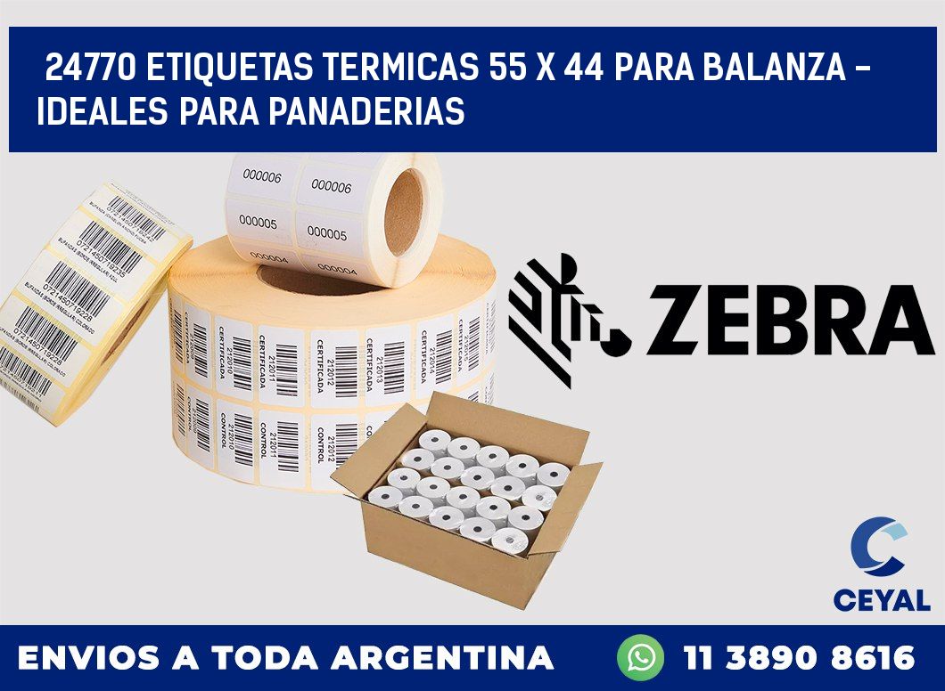 24770 ETIQUETAS TERMICAS 55 X 44 PARA BALANZA - IDEALES PARA PANADERIAS