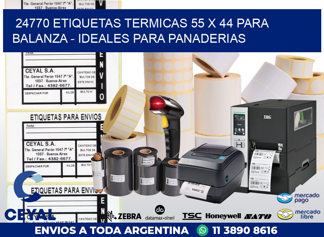 24770 ETIQUETAS TERMICAS 55 X 44 PARA BALANZA – IDEALES PARA PANADERIAS